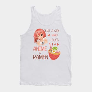 Just a girl who loves Anime; Japan Anime Girl; Teen Girl Anime Merch Tank Top